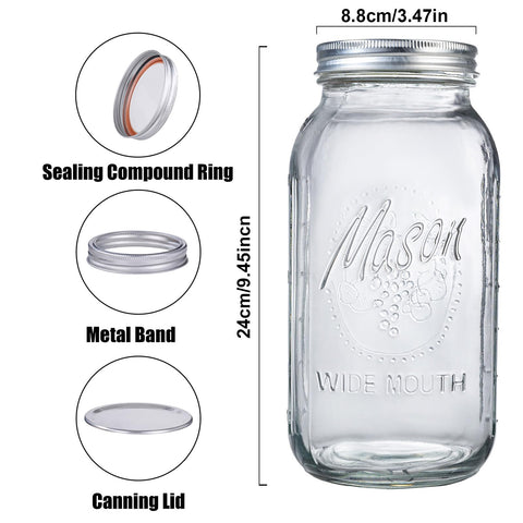 WELLIFE wide-mouth mason jar showing durable BPA-free glass.