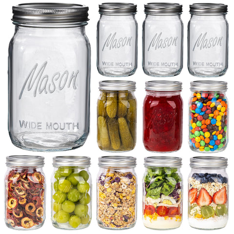 Wellife wide-mouth 32oz jar with open lid for easy filling.