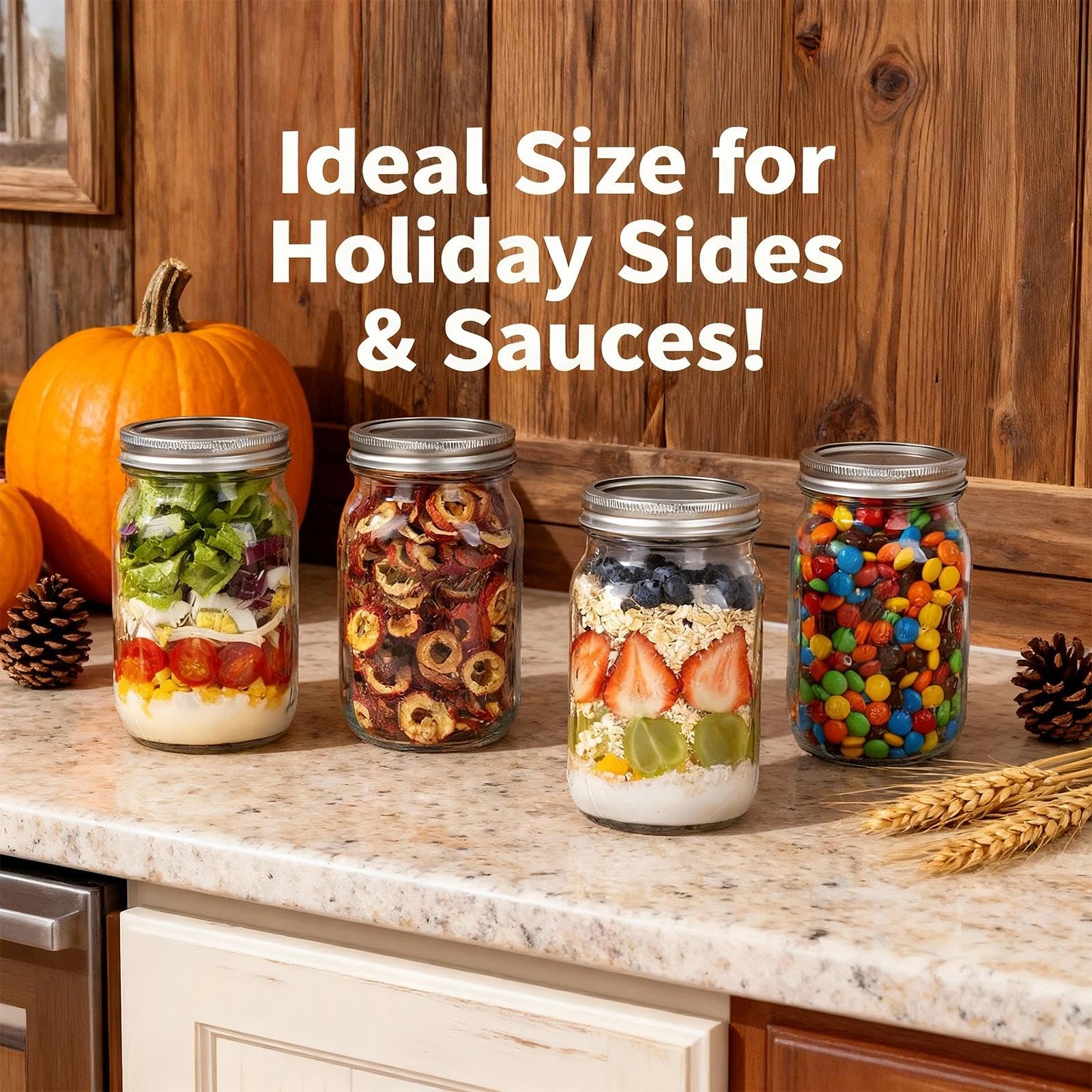 Wellife wide-mouth 32oz jar with sealed lid for secure storage.