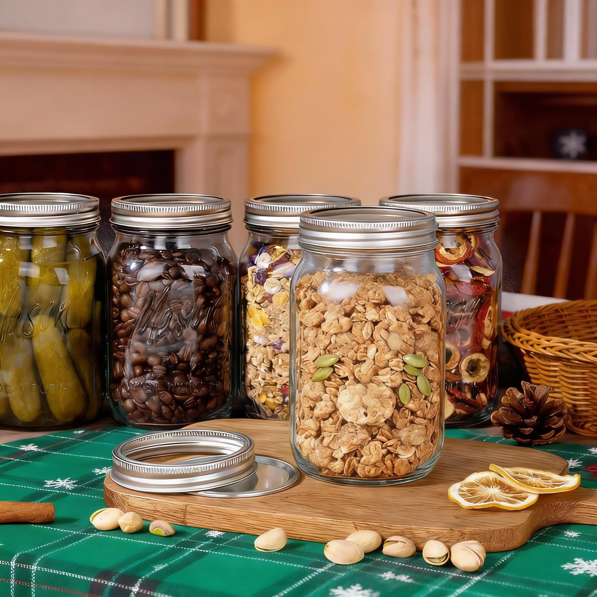 WELLIFE jars with labels for spices, honey, or dried fruit storage.