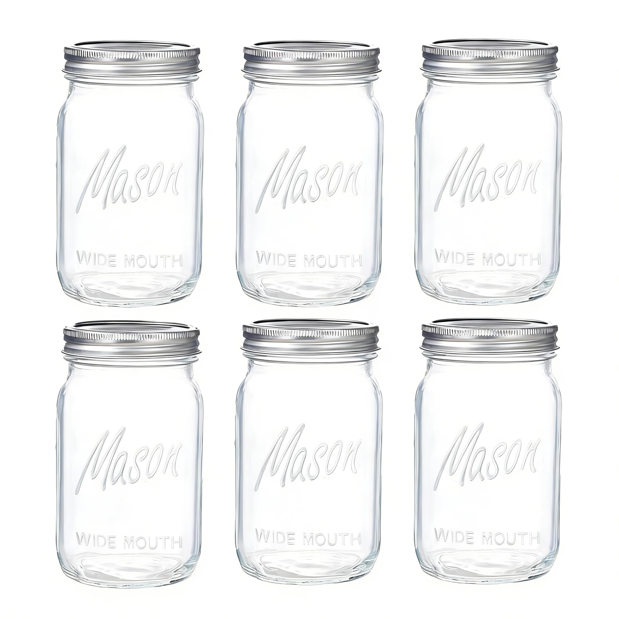 WELLIFE wide mouth 32oz jar front view for easy filling and pouring.