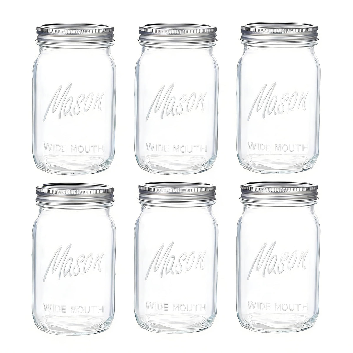 WELLIFE wide mouth 32oz jar front view for easy filling and pouring.