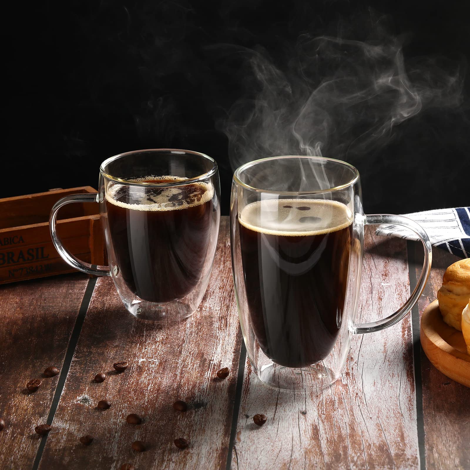 Wells 2-pack 15oz cappuccino tea latte mug in a cozy scene