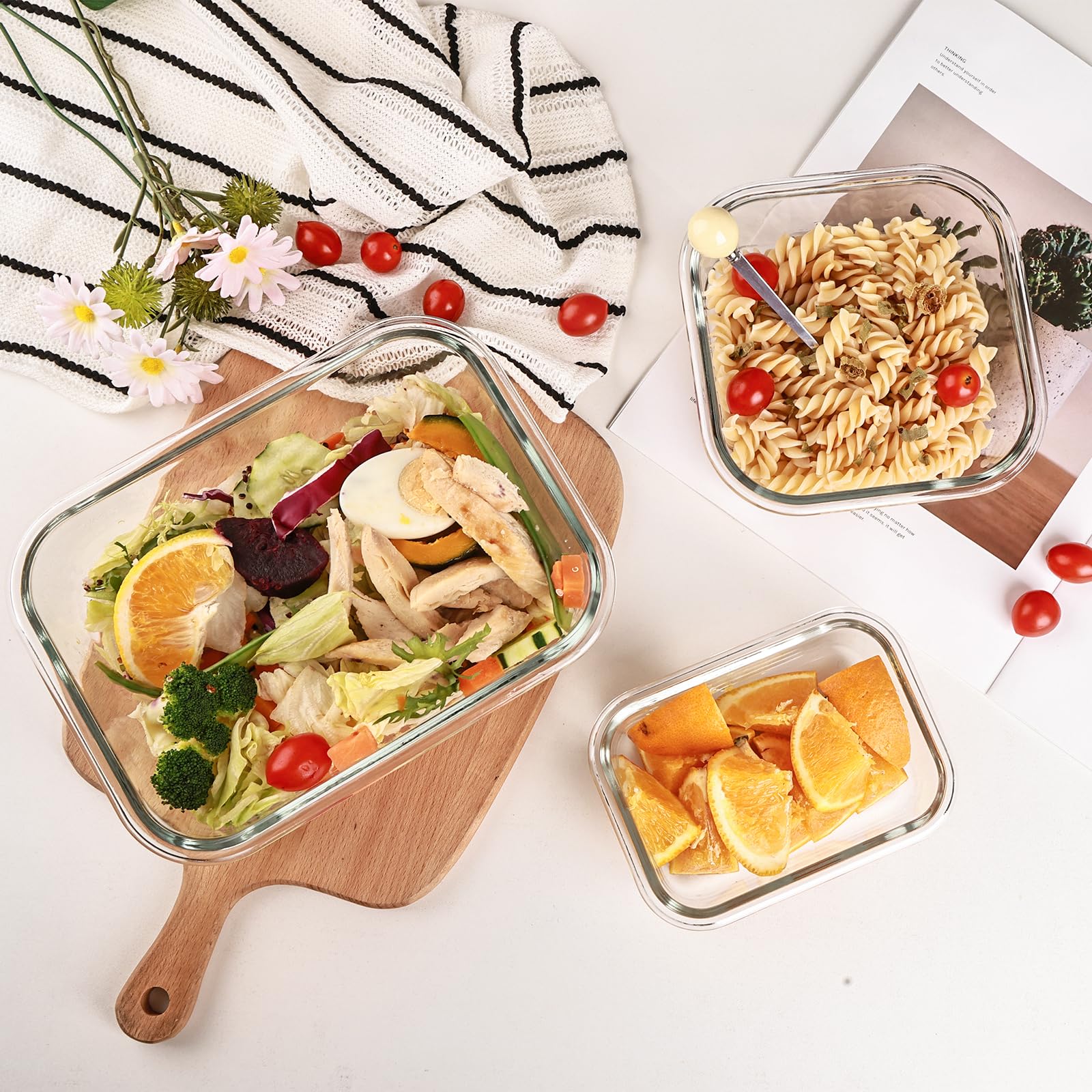 Wells glass meal prep 1510ml container provides large capacity for family meals