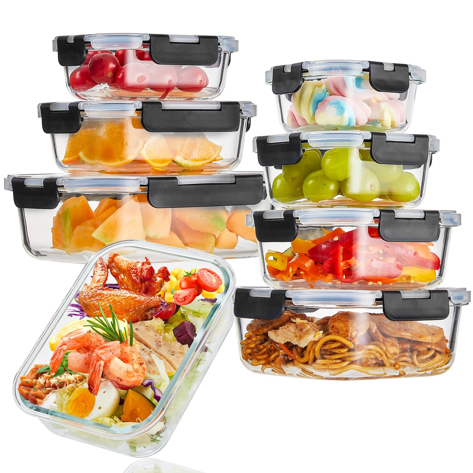 Wells glass meal prep 310ml container with airtight lid for fresh lunches