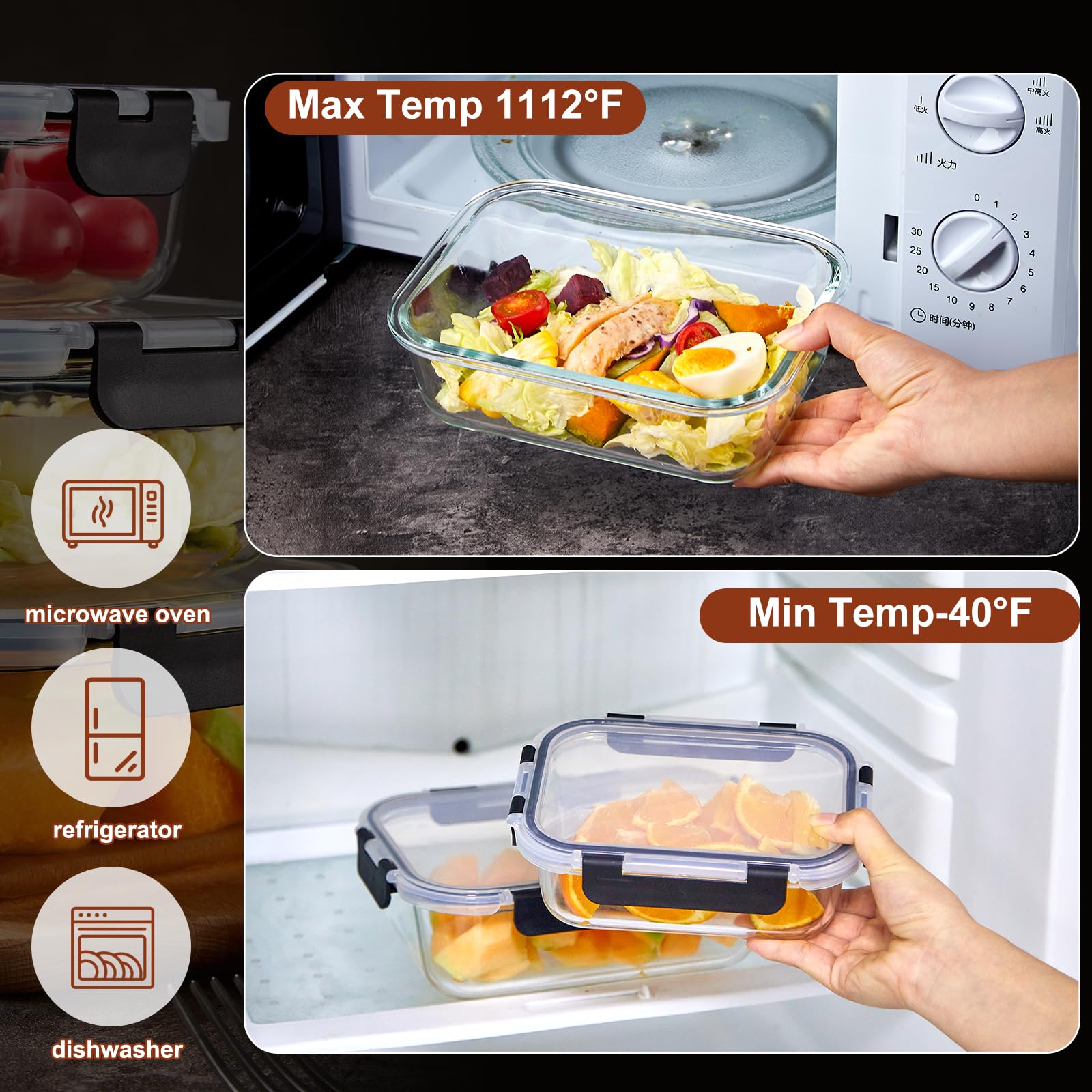 Wells glass meal prep 510ml container in borosilicate glass for versatile reheats and leftovers