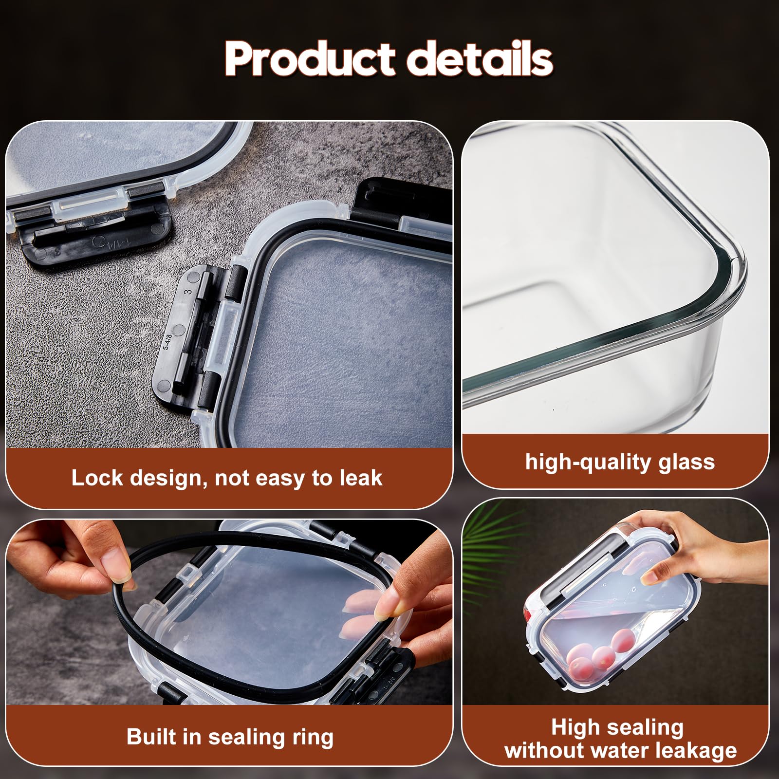 Wells glass meal prep 660ml container with locking lid ideal for batch cooking