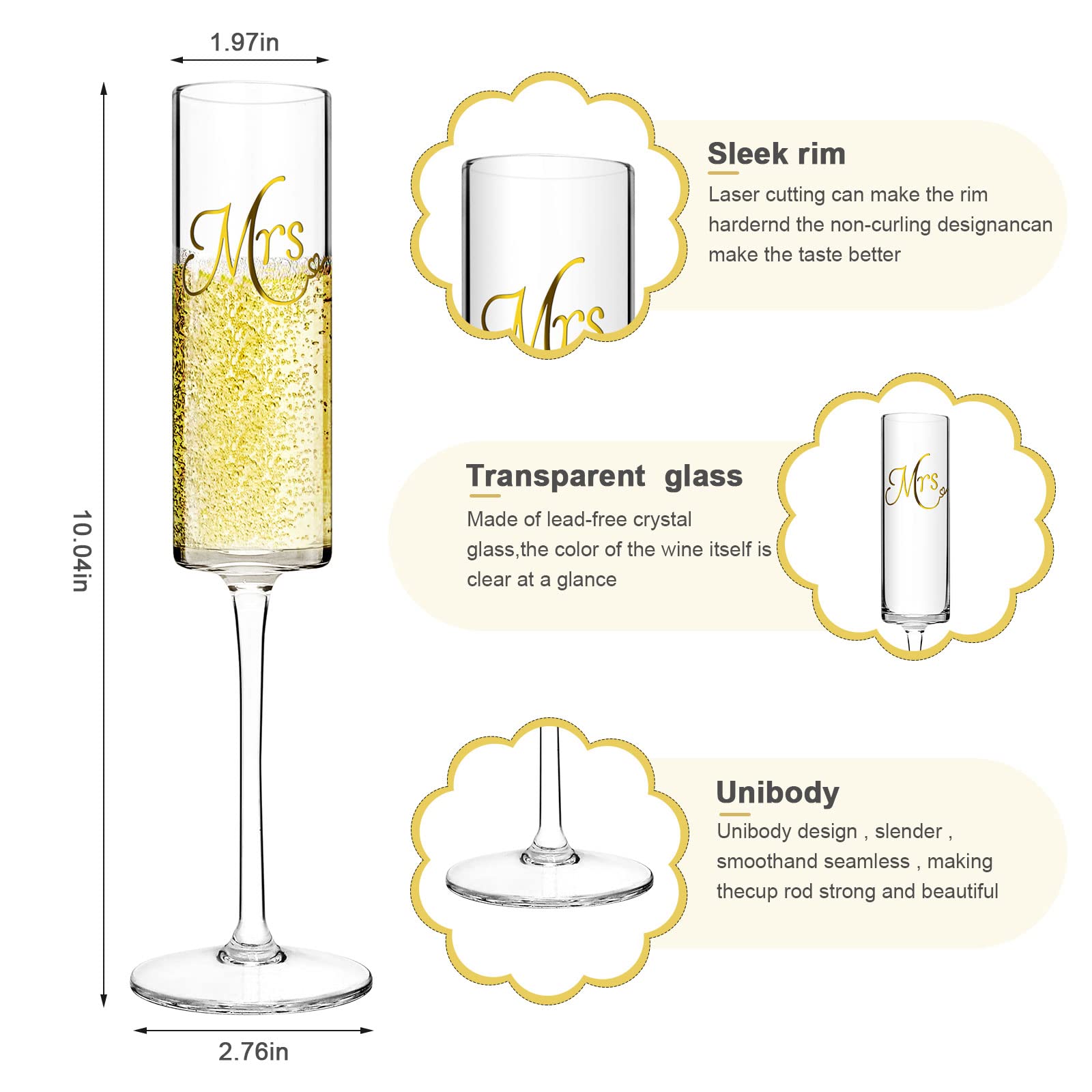 Wells Mr and Mrs glasses in premium gift box, a wedding keepsake.