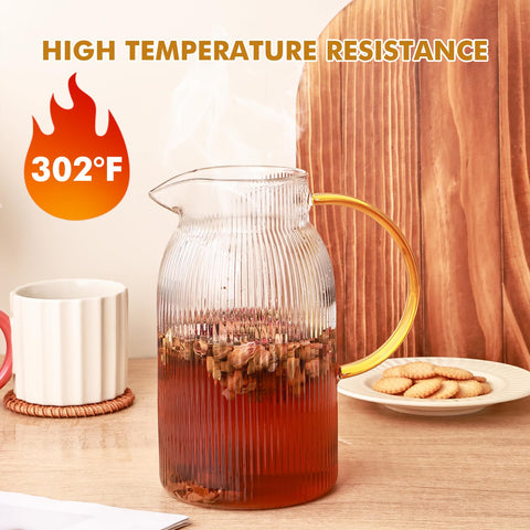 Wells temperature-resistant glass pitcher safe for boiling water and iced beverages