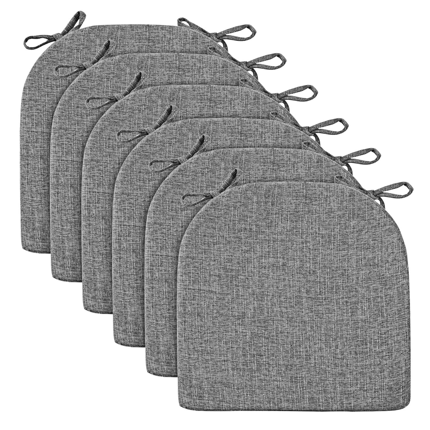 Wellsin chair cushions with ties securing pads to prevent slipping.