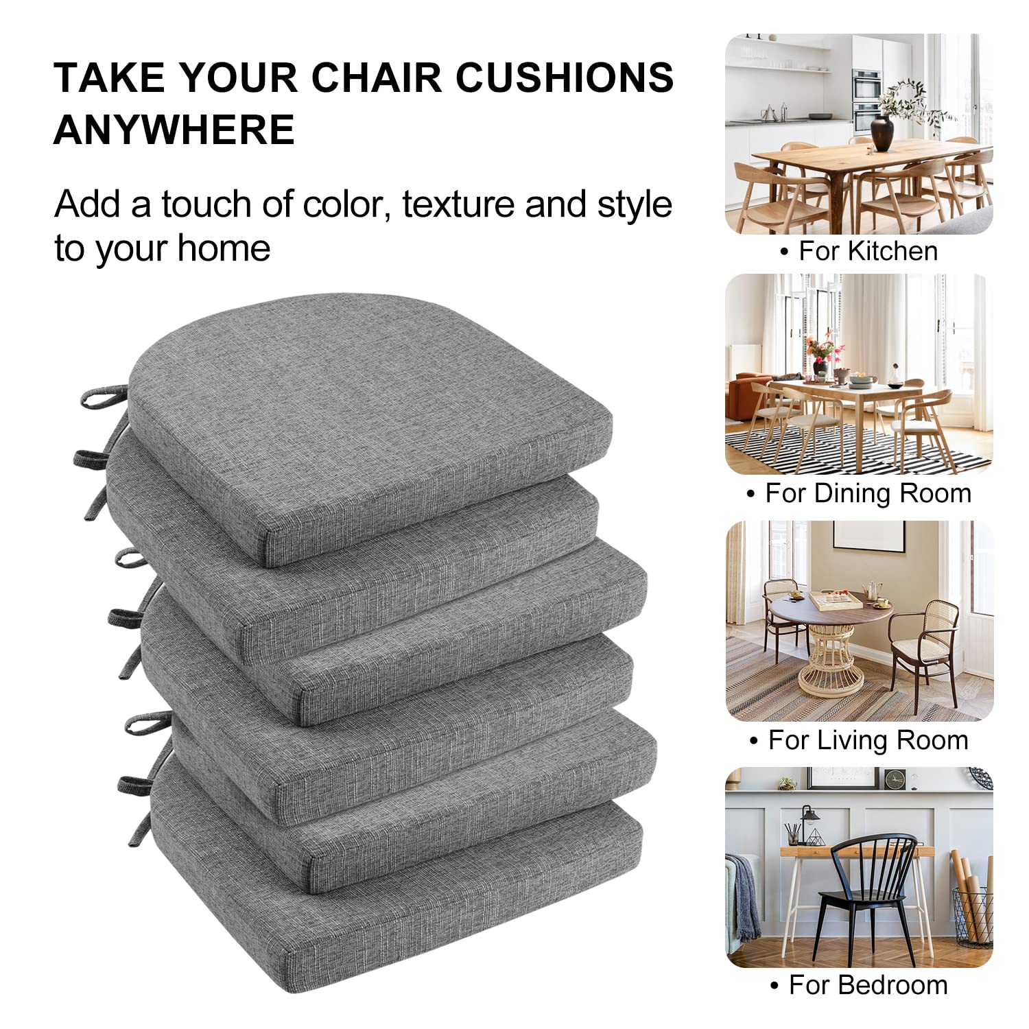 Wellsin dining chair pads upgrade hard chairs into stylish, comfortable seating.