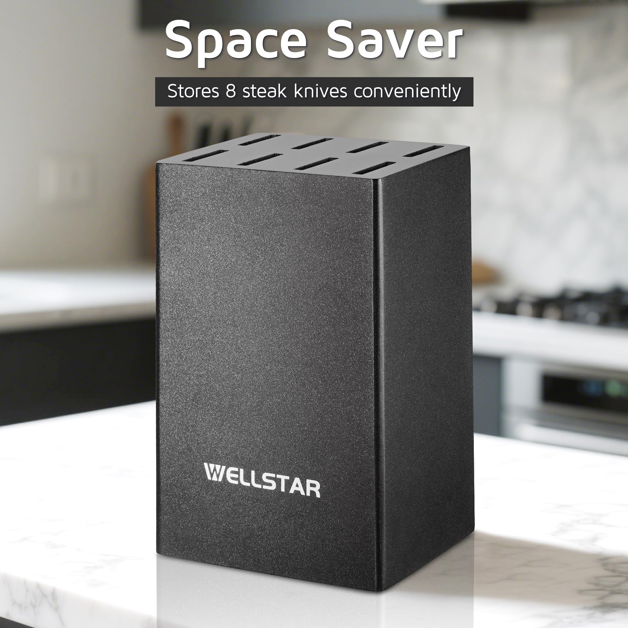 WELLSTAR compact design saves counter space while keeping knives within reach.