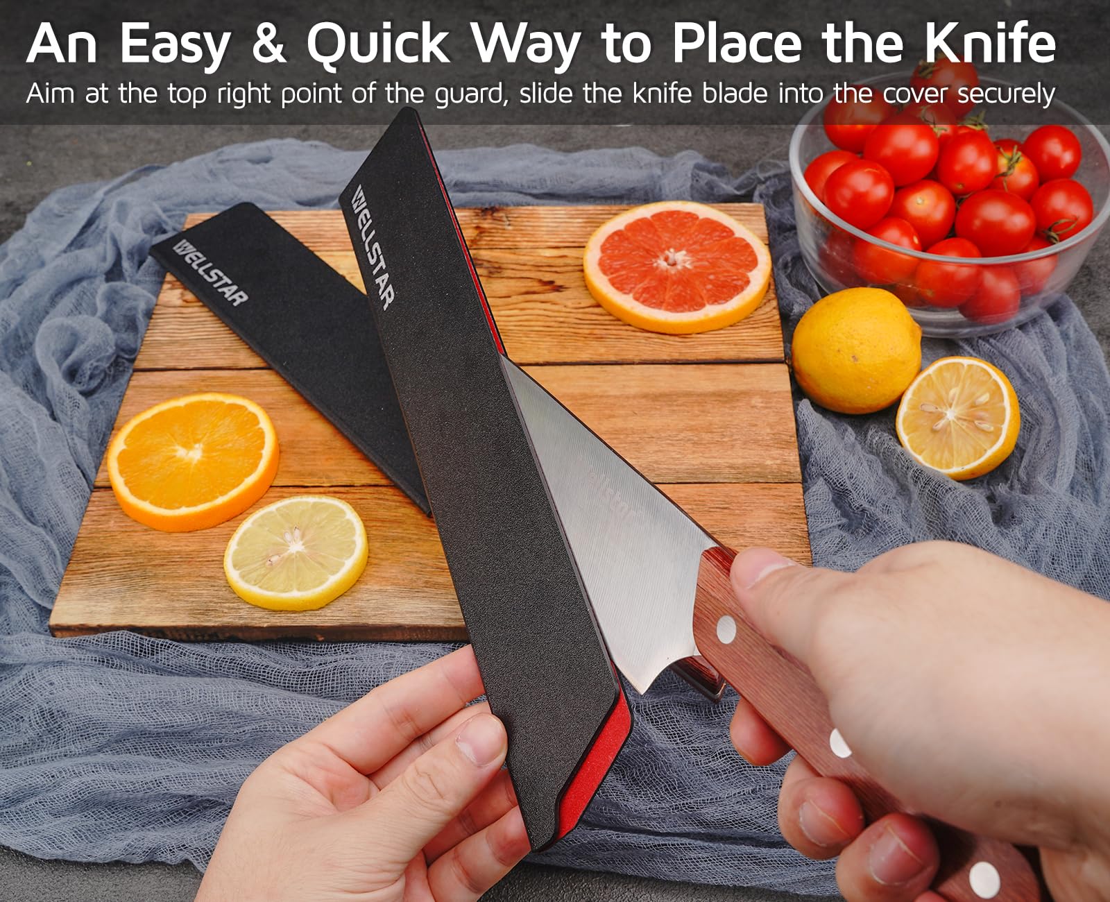 WELLSTAR felt-lined knife sheath cushions blades to reduce wear