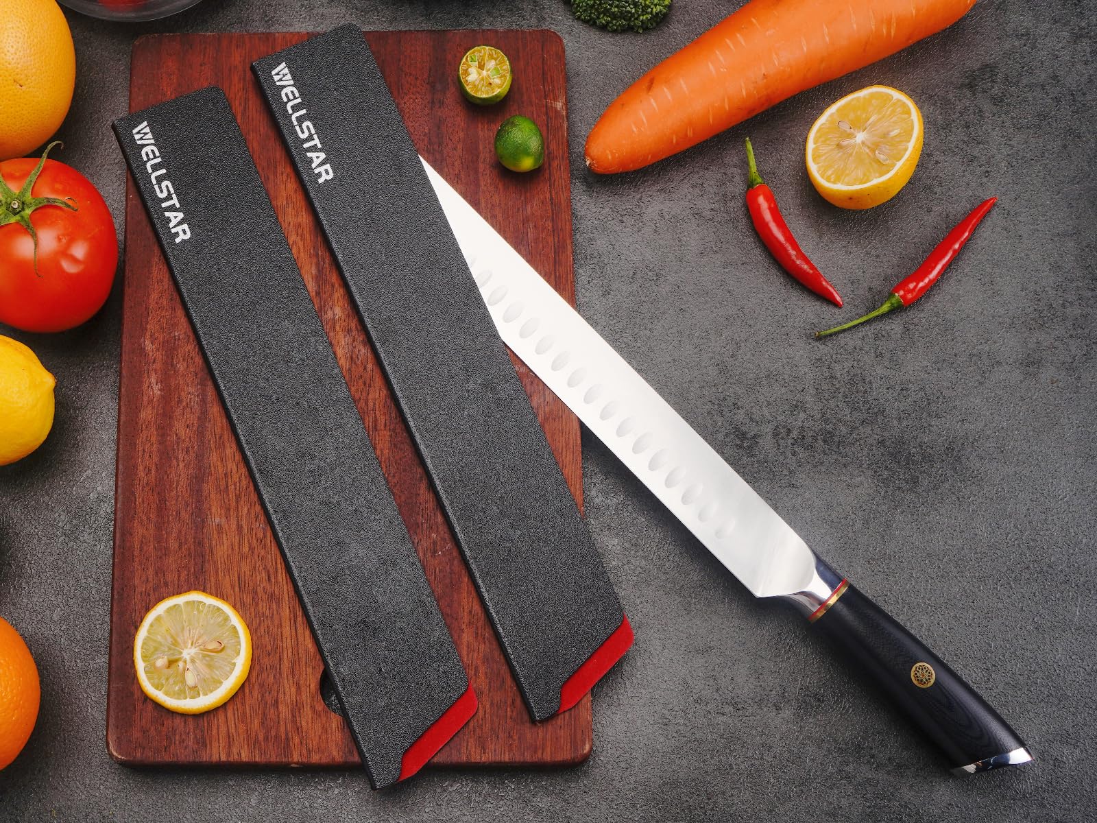 WELLSTAR guards fit 12-inch knives including chef, bread, carving styles