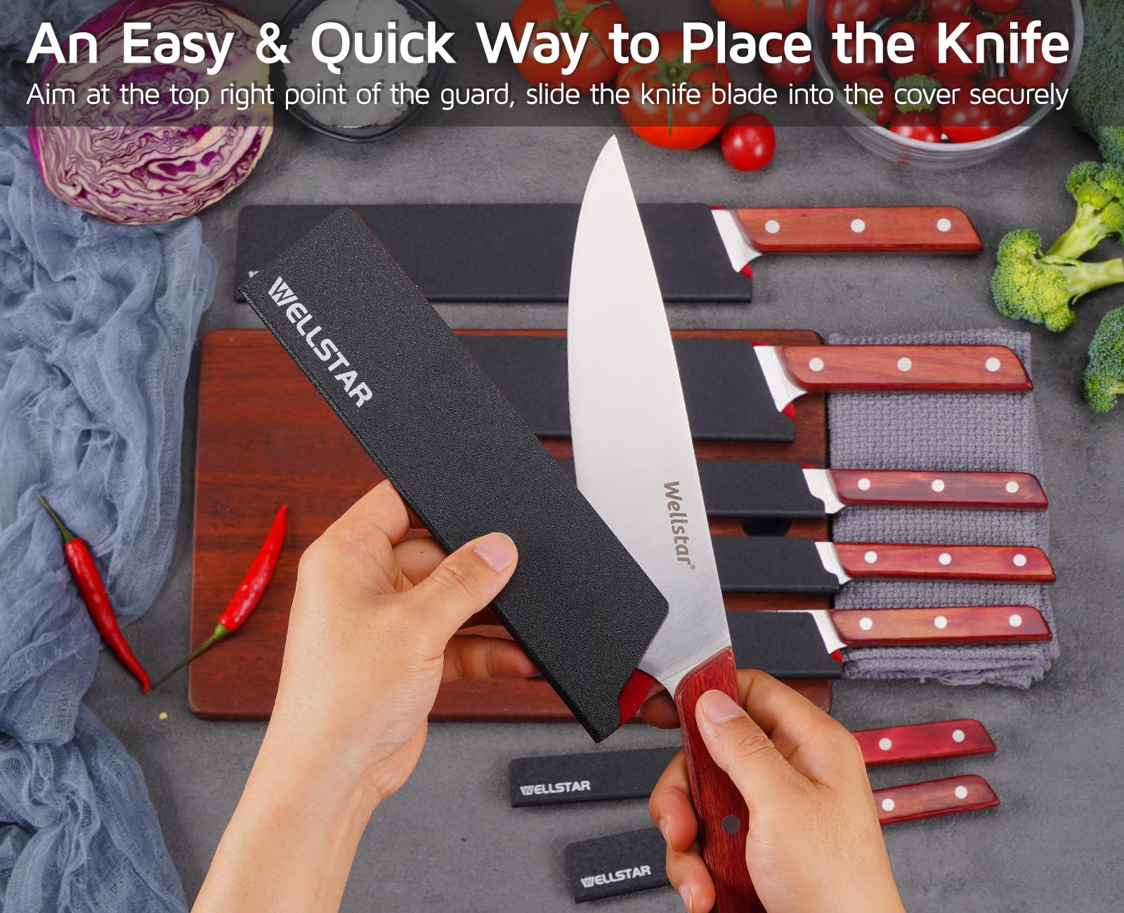 WellSTAR Knife Edge Guard 8.25-inch universal sheath shields long blades from scratches.