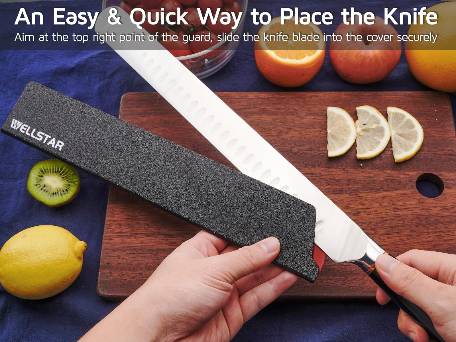 WELLSTAR felt-lined interior cushions blades, reducing scratches and preserving sharpness