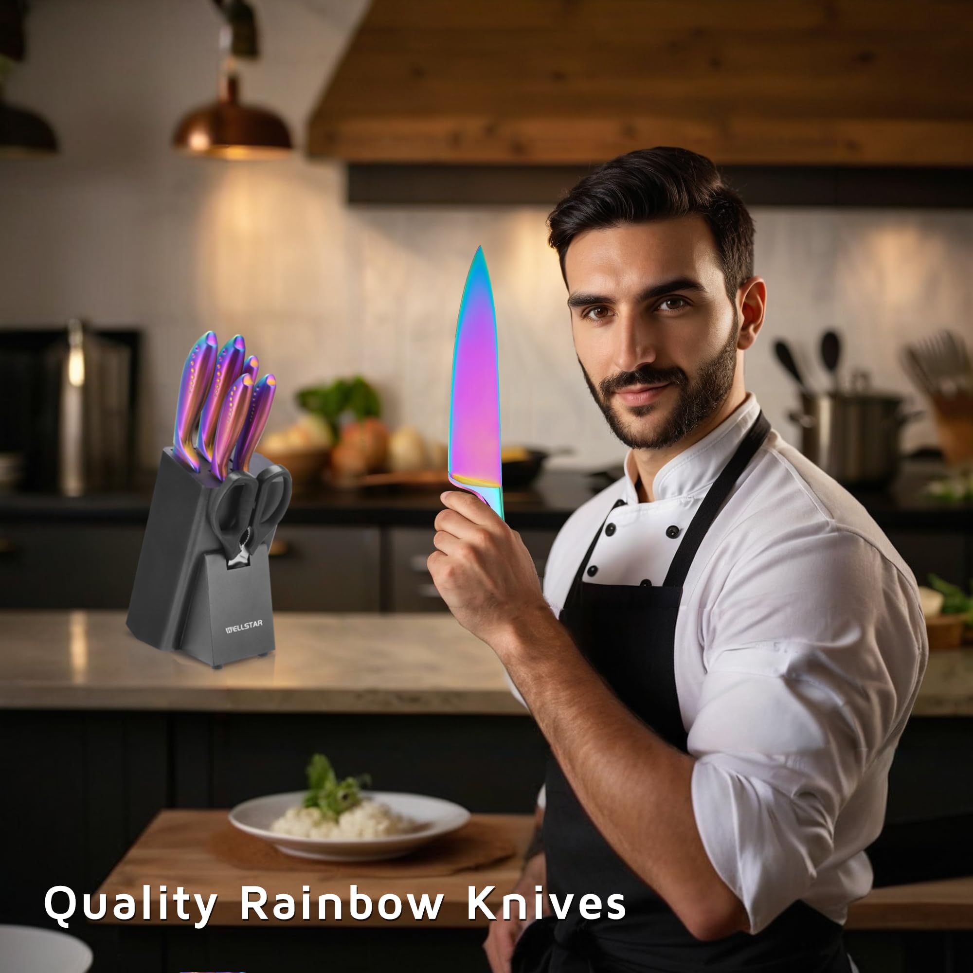 Wellstar Rainbow kitchen shears for versatile cutting tasks in the kitchen.
