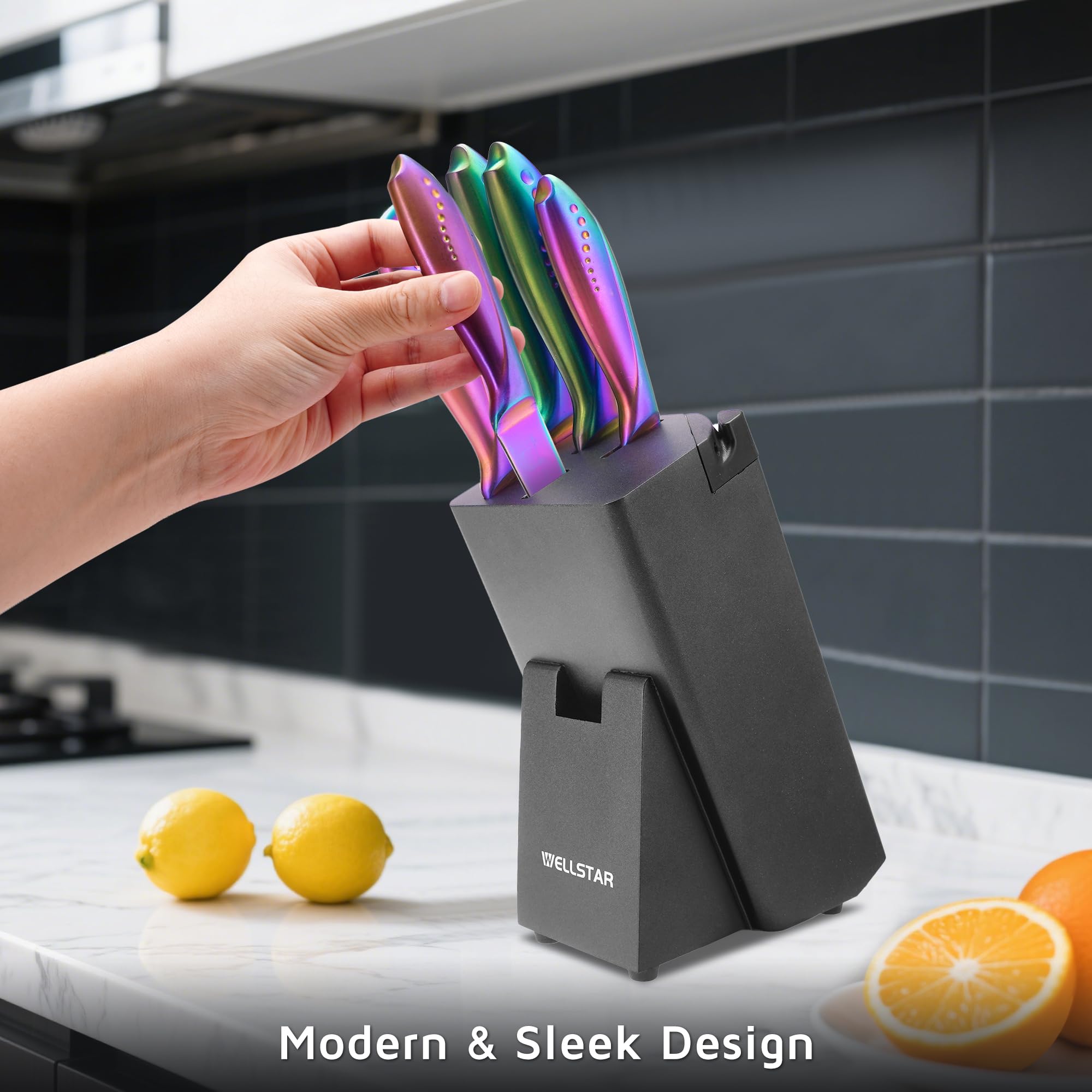 Wellstar Rainbow slicing knife delivers smooth, even cuts for meats and vegetables.