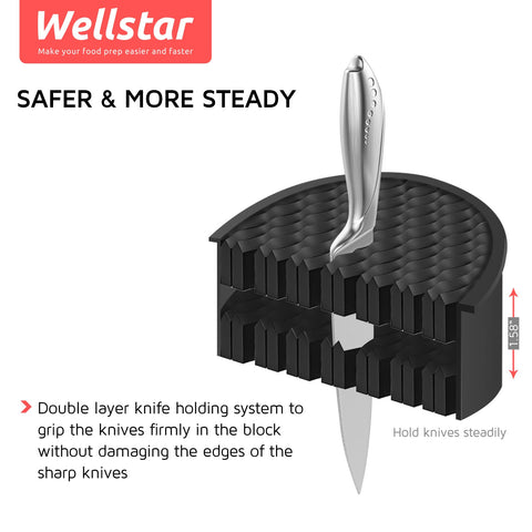 WELLSTAR steak knife block holder ready for knives with secure slots
