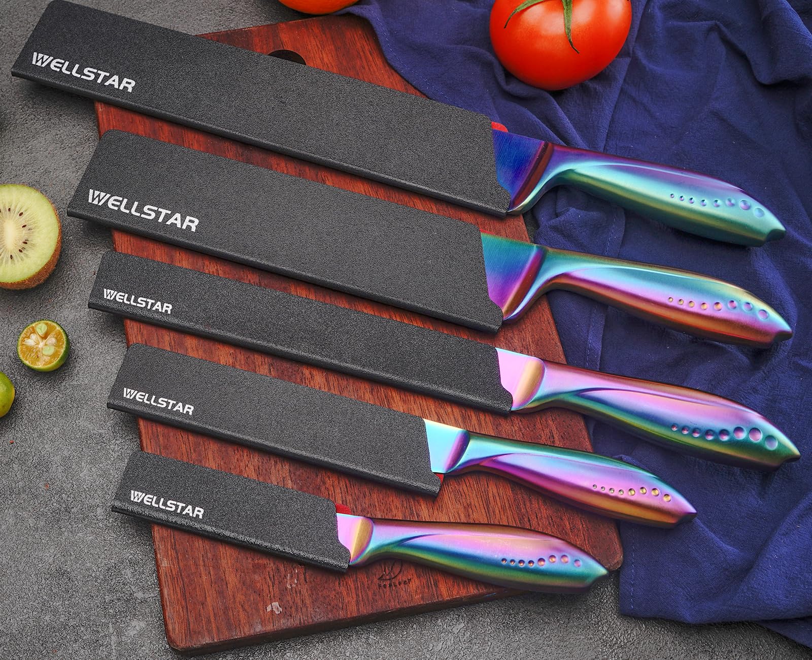 Wellstar universal-fit guards accommodate straight or slanted knives for many uses.