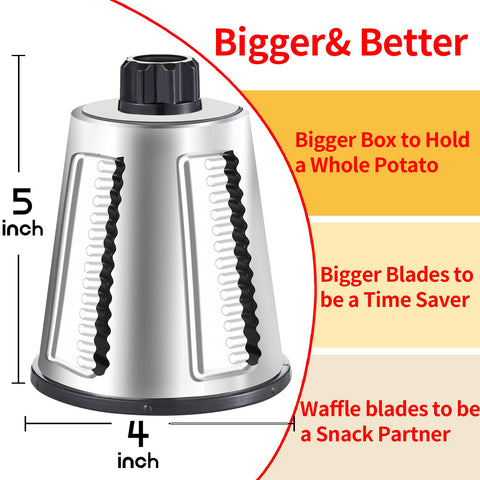 Weltonhm hand-crank cheese grater with waffle slicer for versatile prep.