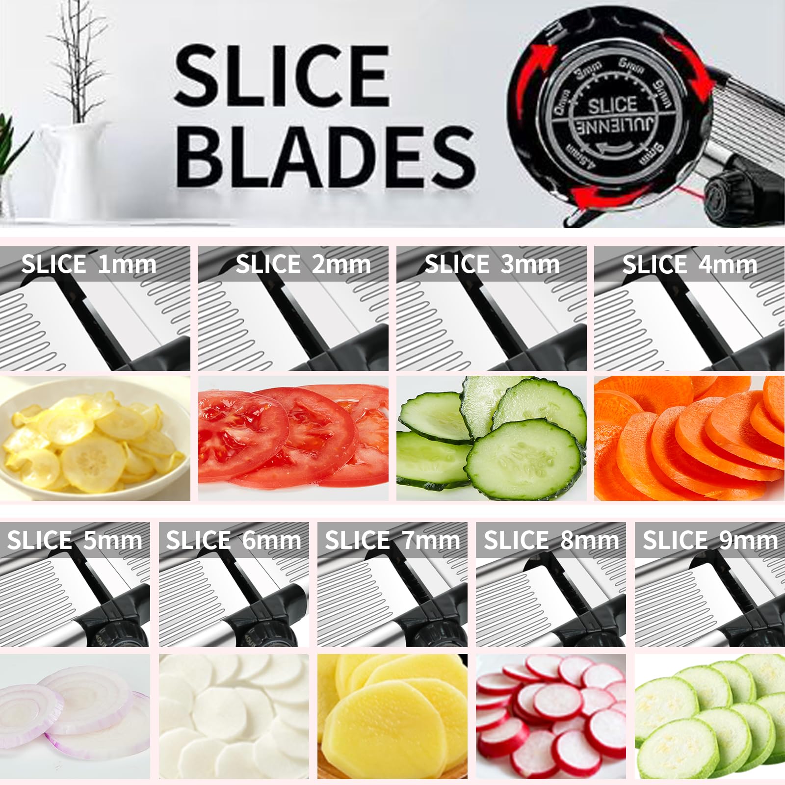 WeltonHM adjustable dial shows thickness options for precise slices.