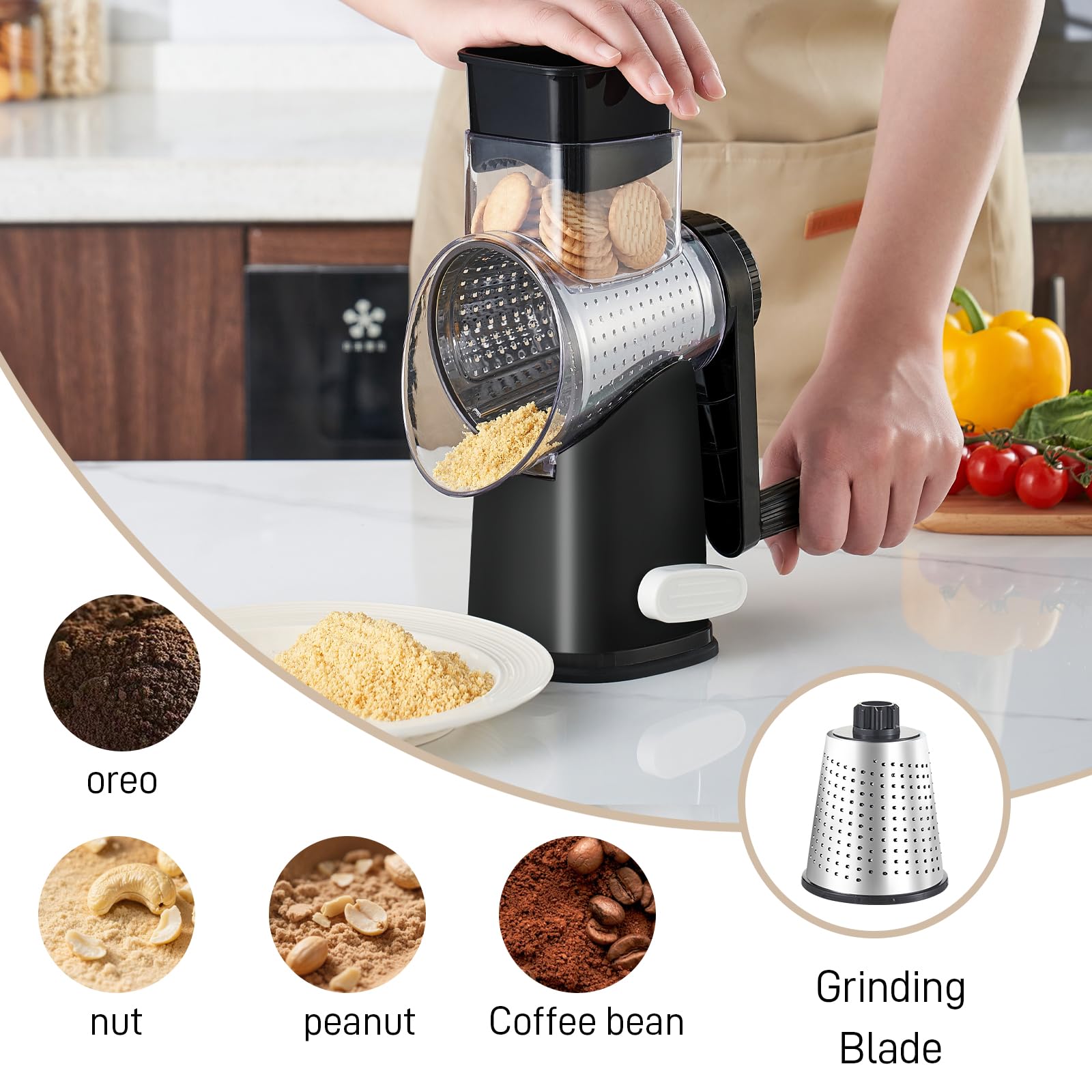 Weltonhm kitchen tool shreds nuts, veggies, and more.