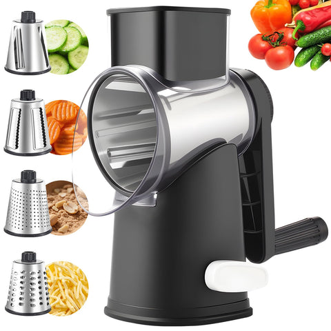 Weltonhm rotary cheese grater handle for fast, mess-free shredding.