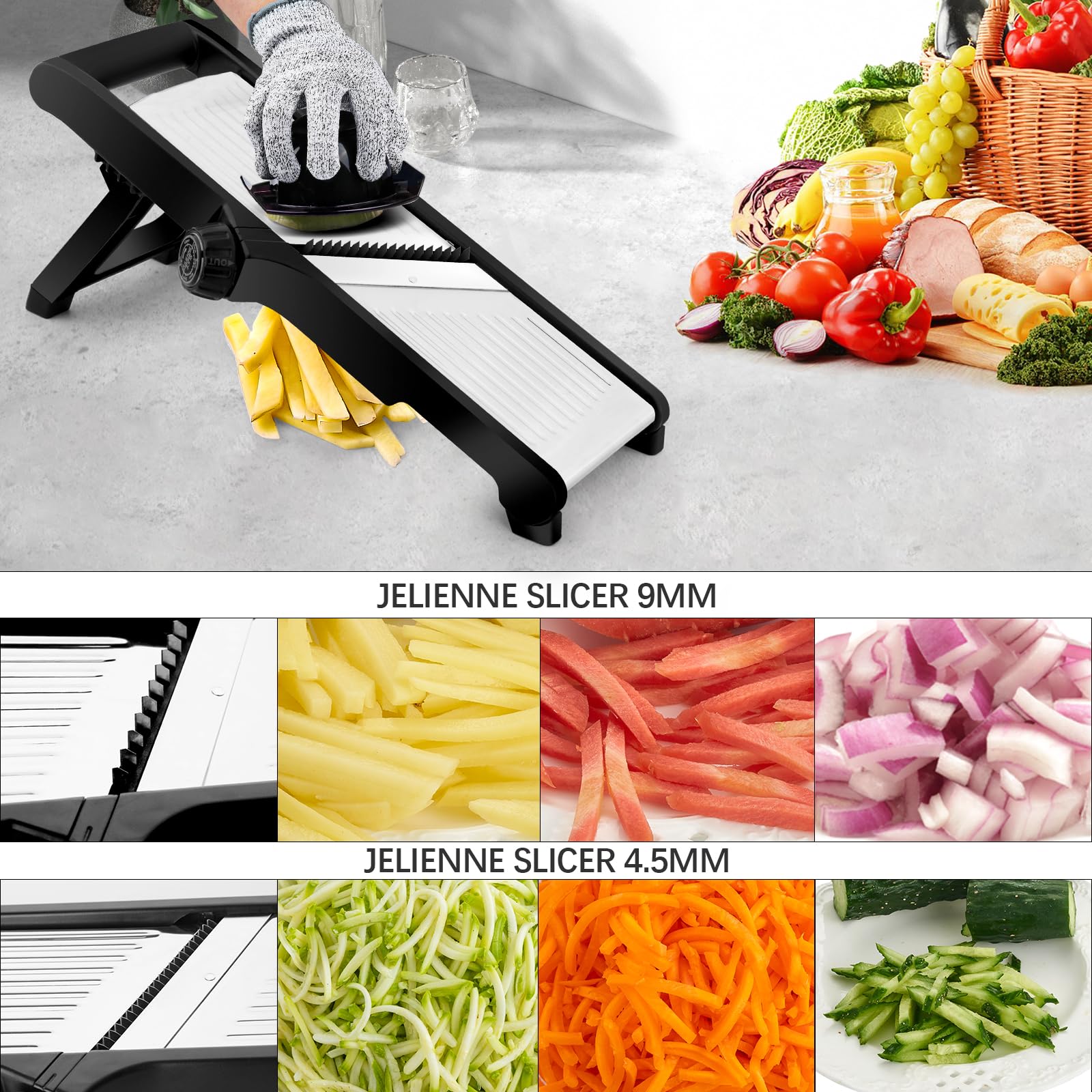 Weltonhm safety gloves protect hands during quick, clean vegetable prep.