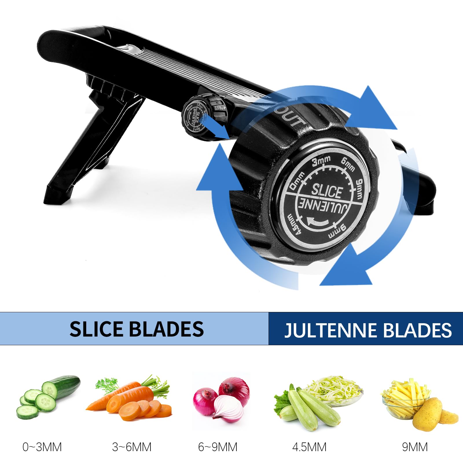Weltonhm safety holder keeps fingers away from blades during slicing.