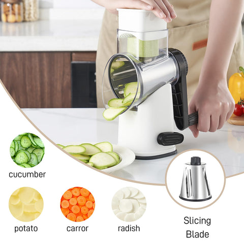 Weltonhm suction-base cheese grater grips countertops for stable grating.