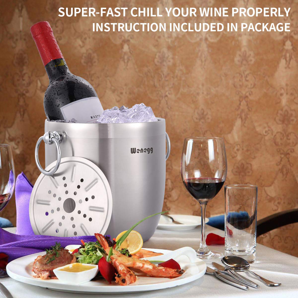 WENEGG ice bucket scoop aids quick serving during parties.