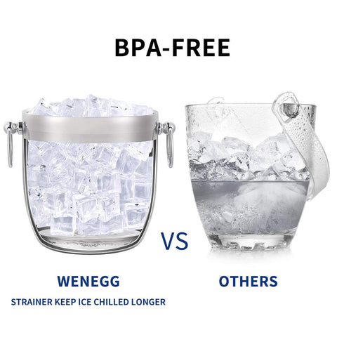 WENEGG ice bucket tongs enable easy ice transfer.