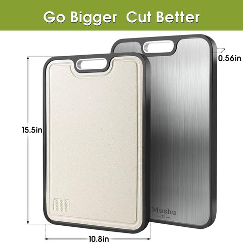 WENGTY Titanium Cutting Board back view for meat prep surface.