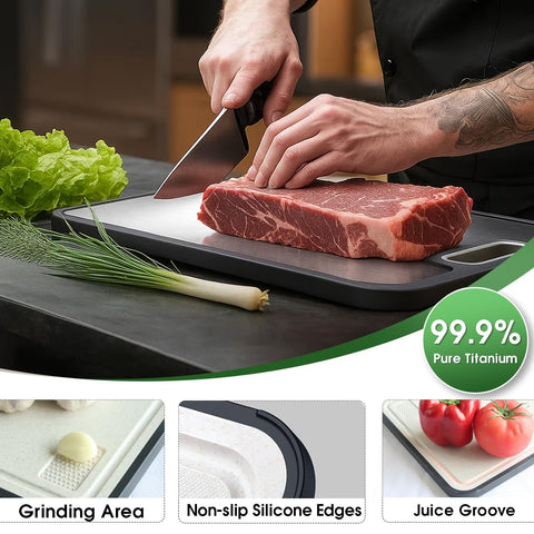 WENGTY Titanium Cutting Board compact size fits small kitchens for storage.