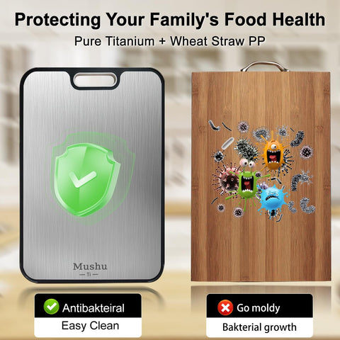 WENGTY Titanium Cutting Board is dishwasher-safe for quick cleanup.