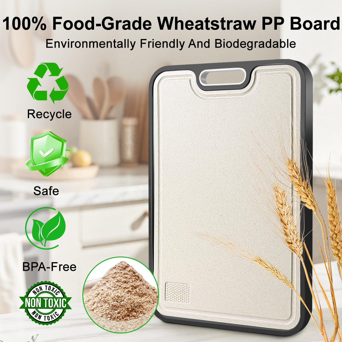 WENGTY 16x11 inch board provides ample space for ingredients
