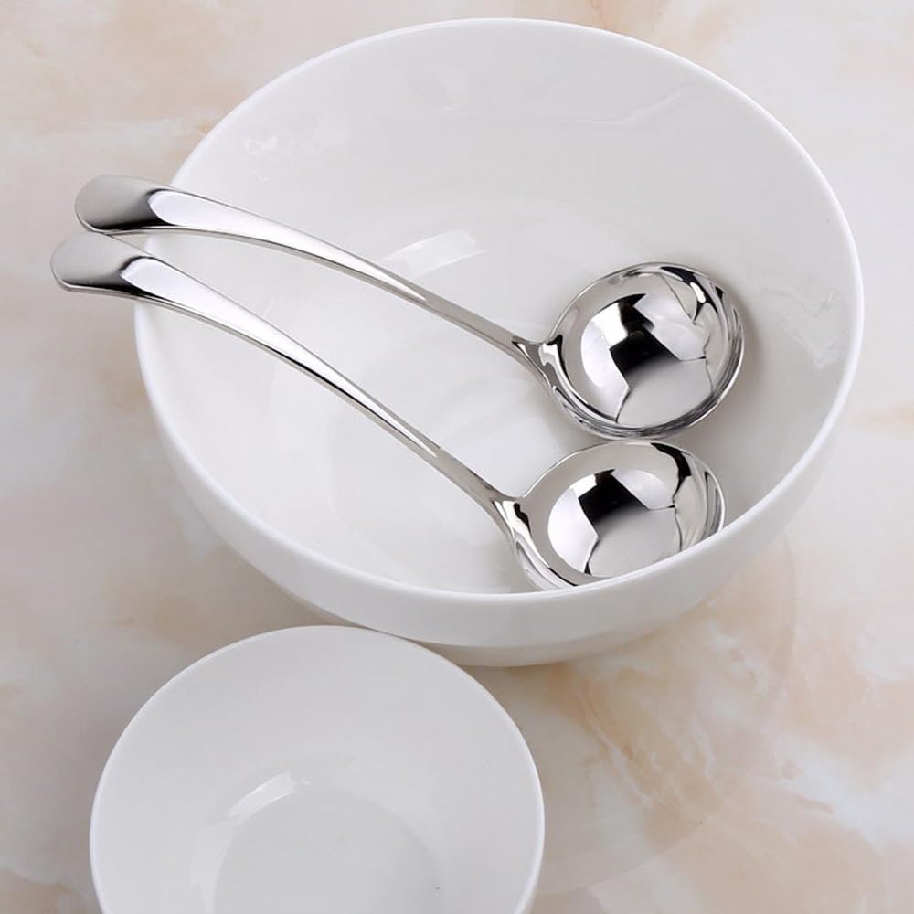Wenkoni 7.9-inch ladle with comfortable handle for stirring.