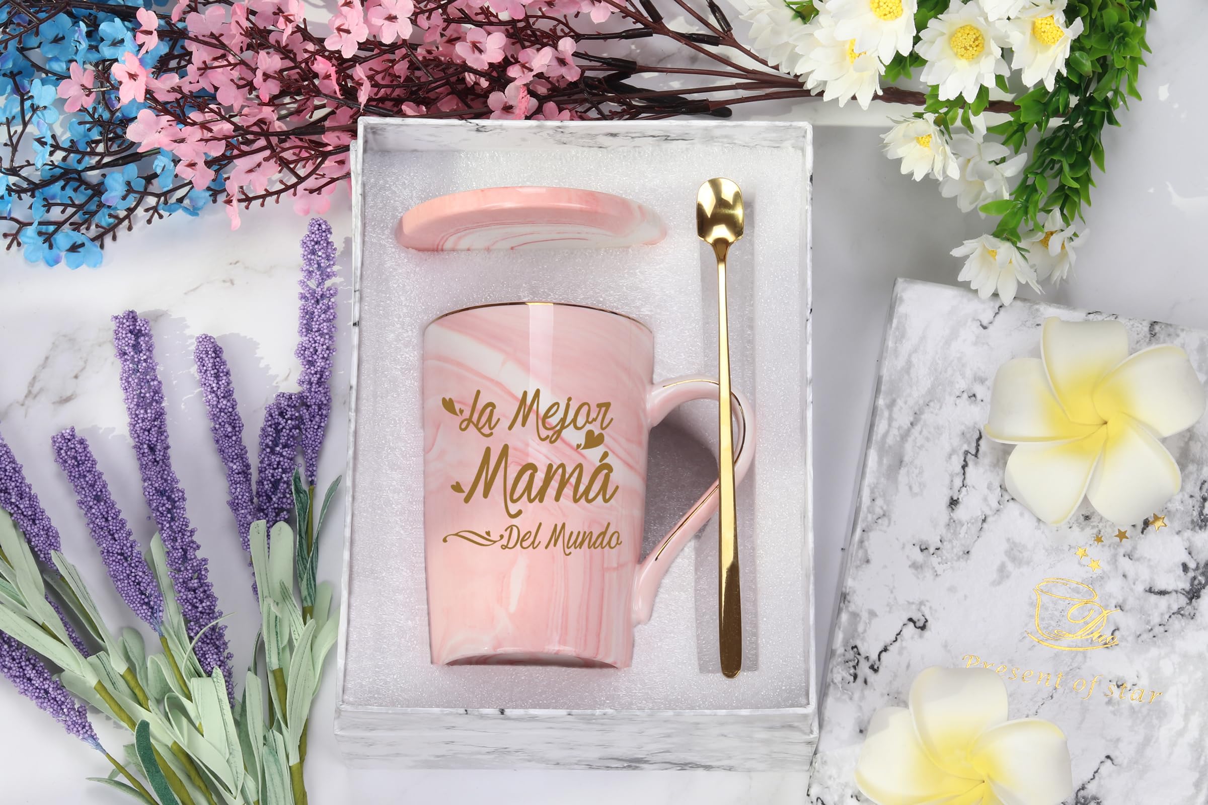WENSSY Mother's Day gift set mug in pink with box