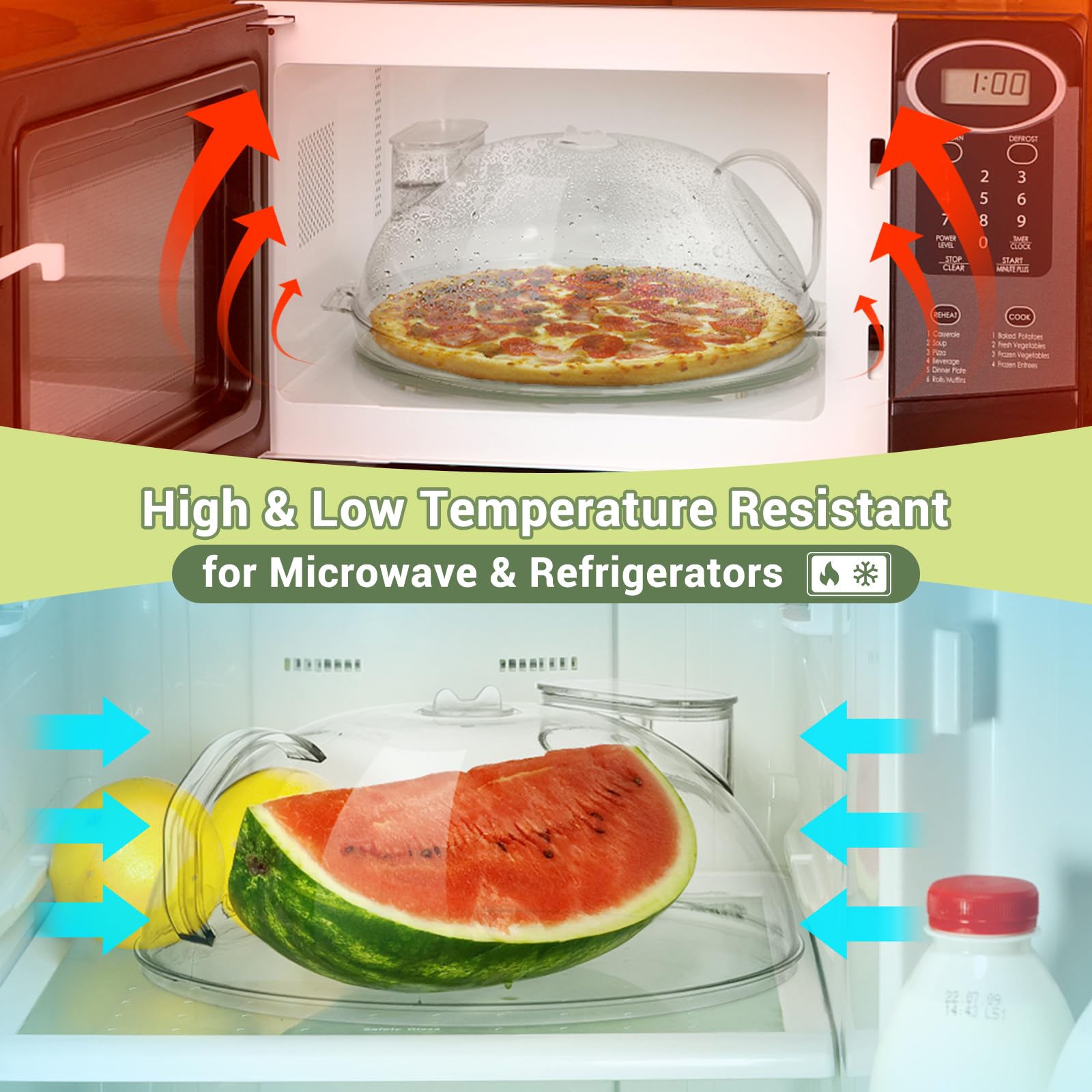 WENWELL clear BPA-free lid keeps foods safe and cooking convenient.