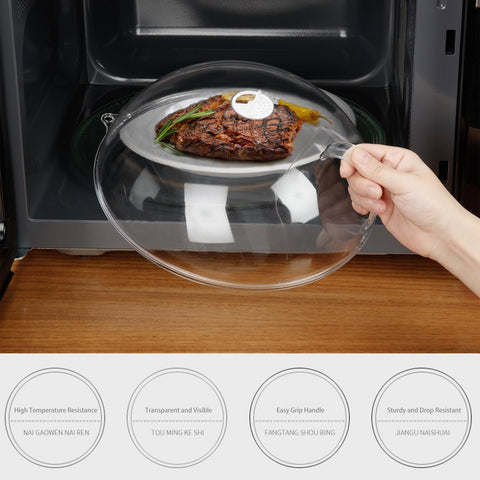 WENWELL splatter cover fits standard plates to cover meals easily