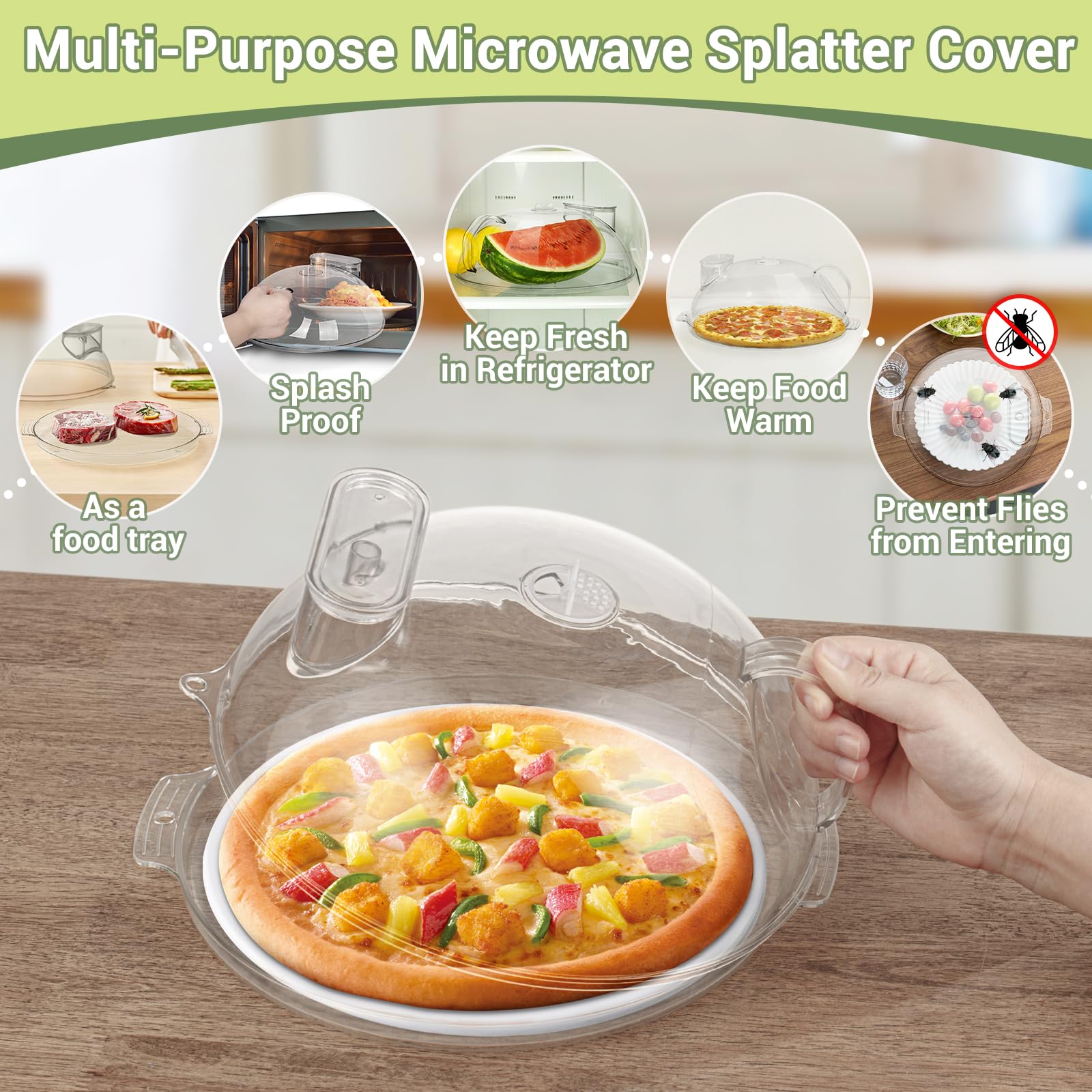 Clear WENWELL lid lets you monitor steam while cooking.