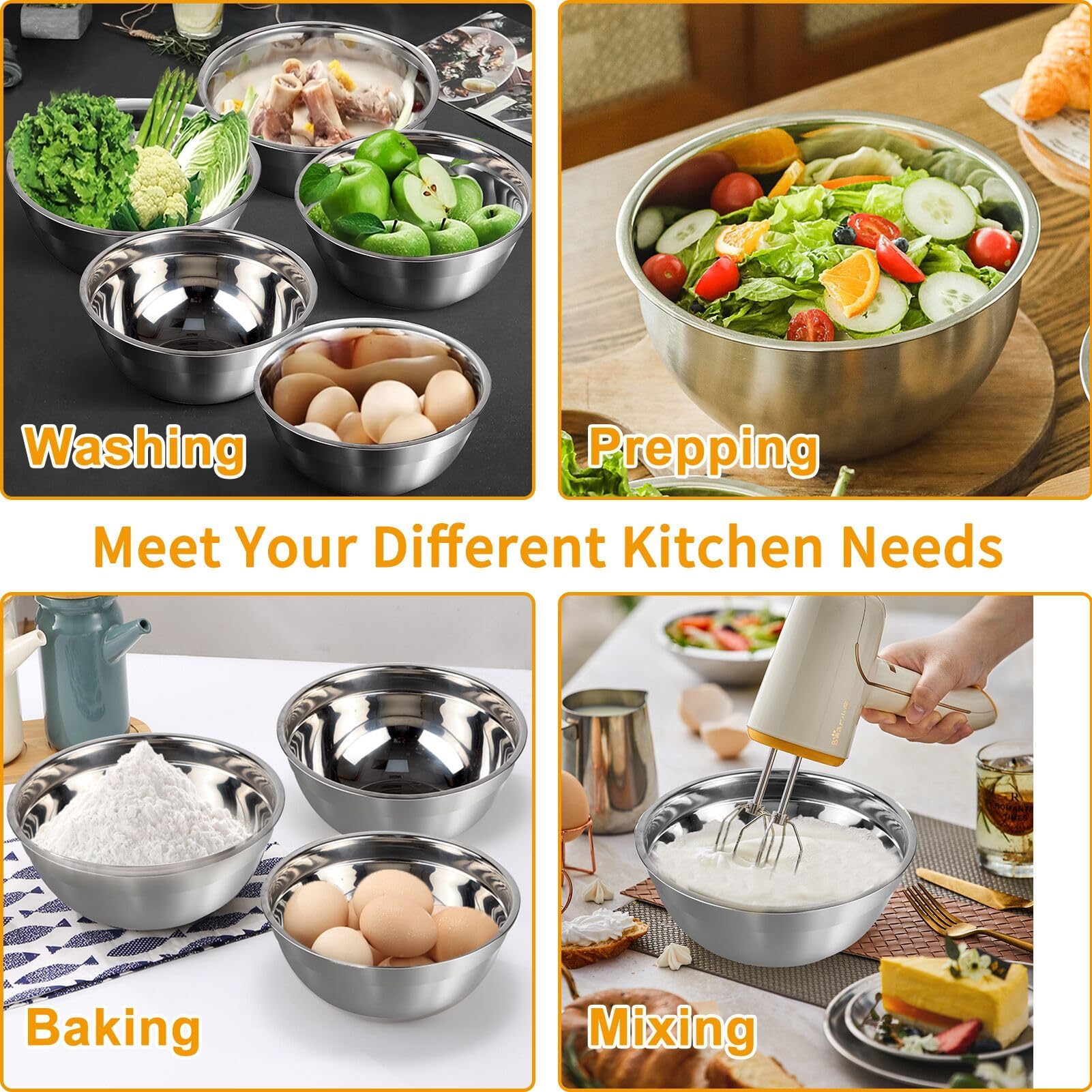 WEPSEN dishwasher-safe bowls stay shiny and stain-resistant.