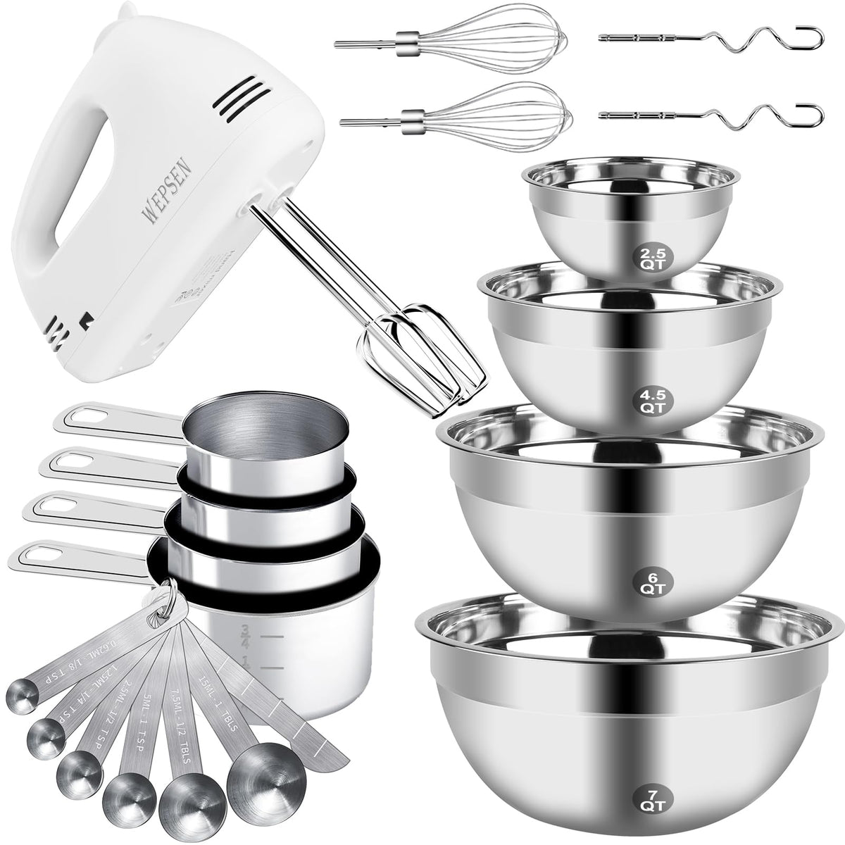 WEPSEN hand mixer attachments for efficient mixing and easy cleanup