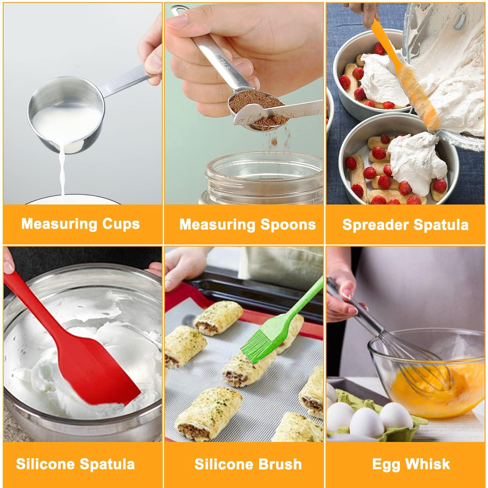 WEPSEN measuring cups and spoons provide precise measurements.