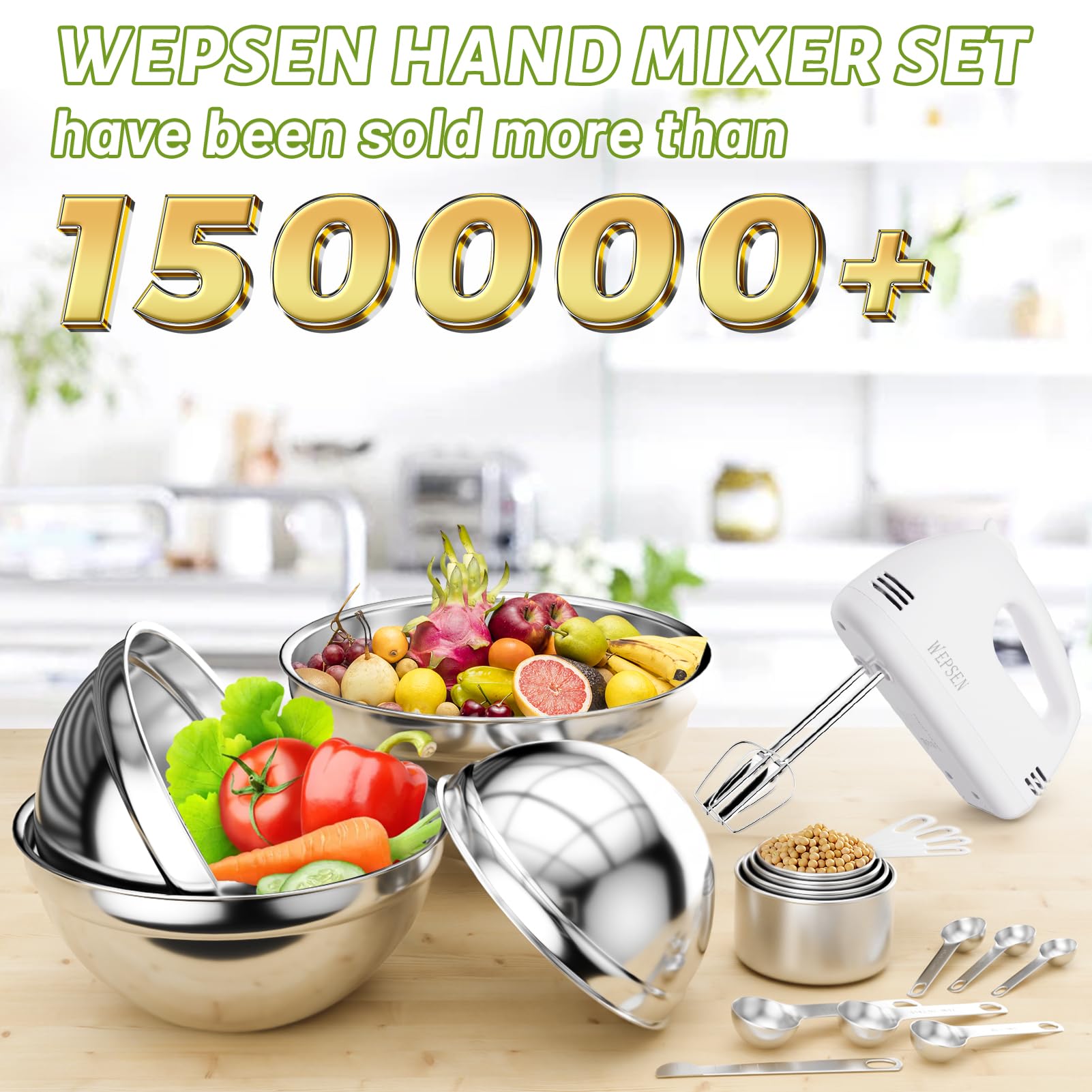 WEPSEN nesting bowls set for space saving prep and organized countertops