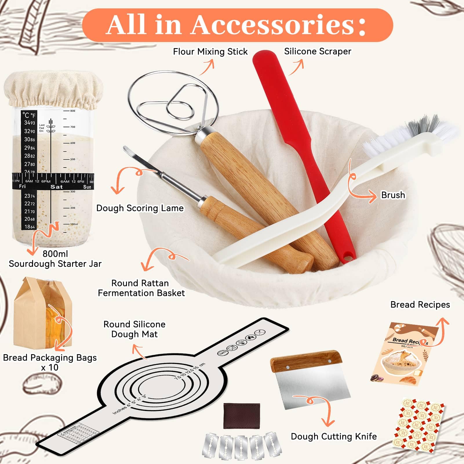 WEPSEN silicone scraper cleans edges and handles dough smoothly.