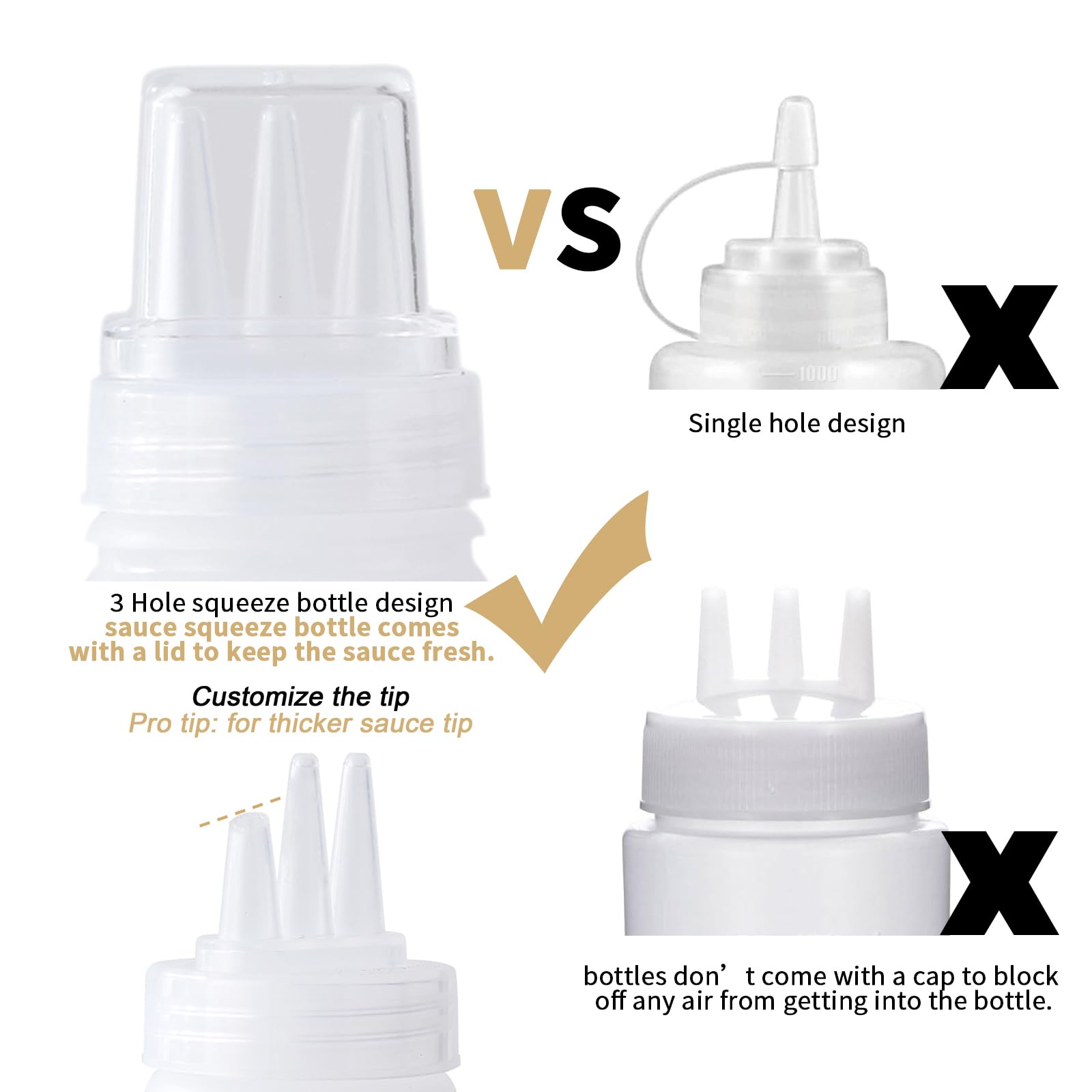 Werduoland 13oz squeeze bottle trio ready for sauces