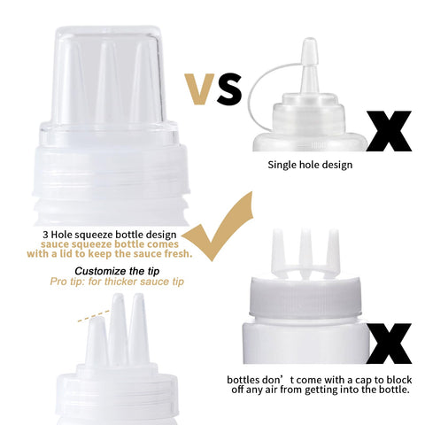 Werduoland 13oz squeeze bottle trio ready for sauces