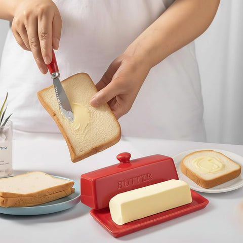 WERTIOO airtight lid maintains butter freshness and reduces odors.